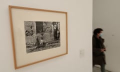 Robert Capa’s photograph of No 10 Peironcely Street is seen in the Reina Sofia Museum