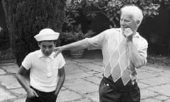 Michael and Charlie Chaplin at home in Switzerland, circa 1957.