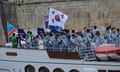South Korea’s athletes sailing down the Seine in Friday’s opening ceremony