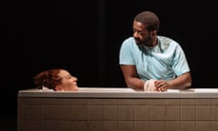 Adrian Lester (Eddie) and Katy Sullivan (Ani) in Cost of Living at Hampstead Theatre. Photo by Manuel Harlan (1)