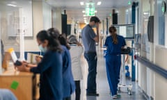 People working at an NHS hospital