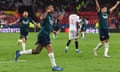 Gabriel Jesus celebrates after doubling Arsenal’s lead against Sevilla