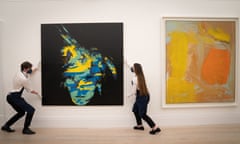 One of Andy Warhol’s last self-portraits (left) and Untitled by Willem de Kooning.