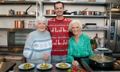 Back to twinkle at us once more … Mary Berry, right, with Andy Murray and his grandmother, Shirley.