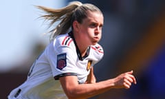 Alessia Russo in action during her final appearance for Manchester United, against Liverpool, last month.