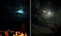 Footage shared on social media showed the moment a meteor lit up the night sky