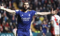 Real Madrid's Karim Benzema scored the only goal of the game against Rayo Vallecano, seven minutes from time.