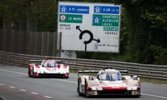 The Team Jota Porsche 963 of Jenson Button, Philip Hanson, and Oliver Rasmussen in action on test day this week