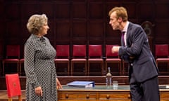 Deborah Findlay and John Heffernan in a parliamentary setting in The Inquiry.