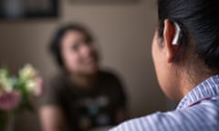 Woman with a hearing aid