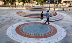 A memorial to the Peterloo Massacre, designed by artist Jeremy Deller, in Manchester