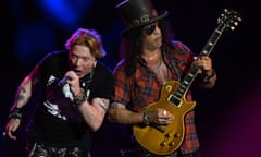 Axl Rose and Slash of Guns N' Roses at Glastonbury 2023