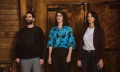 Pfeffermans united … Jay Duplass as Josh, Gaby Hoffman as Ali, and Amy Landecker as Sarah in season four of Transparent