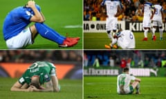 World Cup failures comp. clockwise- Italy v Sweden, Australia vs Honduras, Switzerland v Northern Ireland, Republic of Ireland v Denmark.