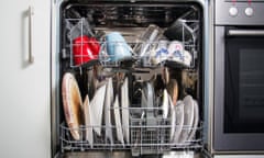 A fully loaded dishwasher