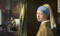 The Rijksmuseum show gathers 28 Vermeer works, including, from left: Girl Reading a Letter at an Open Window and Girl With a Pearl Earring.