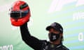 Lewis Hamilton has equalled Michael Schumacher's 91 Formula One wins after victory at the Eifel grand prix