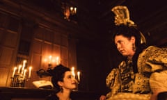 Shifting dynamics … Rachel Weisz as Lady Marlborough and Olivia Colman as Queen Anne in Yorgos Lanthimos’s ruthless period drama The Favourite
