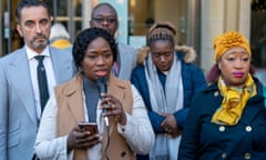 From left: Aamer Anwar, the family’s solicitor, with the Bayoh’s sisters Kadi Johnson, Adama Jalloh and Kosna Bayoh.