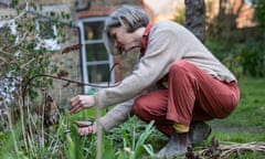 Lulah Ellender at work in her garden.