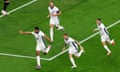 Jude Bellingham celebrates scoring what proved to be the winner in Gelsenkirchen.