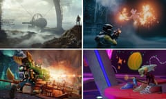 Composite: best games of 2021. Clockwise from top left: Deathloop, Returnal, Psychonauts 2, Ratchet &amp; Clank