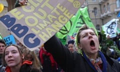 Protesters from Extinction Rebellion demonstrate in London