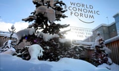 World Economic Forum 2017 in Davos<br>epa05721303 A World Economic Forum (WEF) logo is seen on a window covered in snow near the Congress Centre where preparations are underway for the 47th Annual Meeting of the World Economic Forum (WEF) in Davos, Switzerland, 16 January 2017. The annual meeting brings together business leaders, international political leaders and select intellectuals, to discuss the pressing issues facing the world. The overarching theme of the 2017 meeting, which takes place from 17 to 20 January, is 'Responsive and Responsible Leadership'. EPA/LAURENT GILLIERON