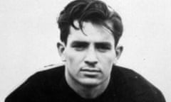 Jack Kerouac, beat writer, on a football field