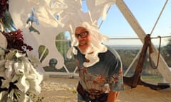 Vic Reeves on the set of The Big Flower Fight