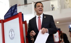 Andrew Cuomo votes in Mt Cisco on Thursday.