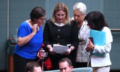 Crossbenchers Cathy McGowan, Rebekha Sharkie, Kerryn Phelps and Julia Banks. Independents are being asked which party they would support if the 2019 federal election produces a hung parliament