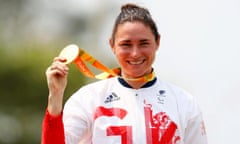 Sarah Storey poses with her gold medal, won in the C5 road time-trial.