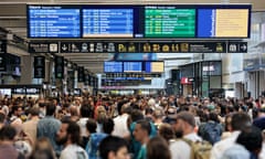 Passengers faced disruption at Gare Montparnasse train station in Paris on Friday.