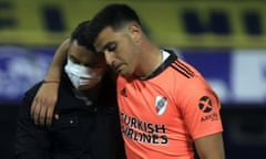 River Plate manager Marcelo Gallardo and keeper Alan Díaz.