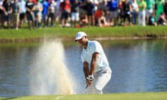 Arnold Palmer Invitational Presented By MasterCard - Round Three<br>ORLANDO, FL - MARCH 17: Tiger Woods plays a shot from a bunker on the 17th hole during the third round at the Arnold Palmer Invitational Presented By MasterCard at Bay Hill Club and Lodge on March 17, 2018 in Orlando, Florida. (Photo by Mike Ehrmann/Getty Images)