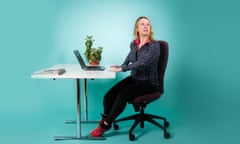 woman sitting at desk