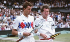 Lendl and McEnroe before their Wimbledon semi-final in 1983