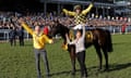 Paul Townend celebrates victory on Al Boum Photo after they won the Gold Cup.