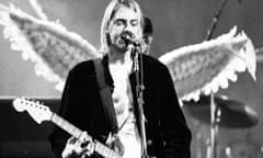 Archive photograph of Kurt Cobain performing onstage