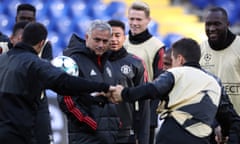 Manchester United Training Ahead Of UEFA Champions League Match Against CSKA Moscow<br>MOSCOW, RUSSIA - SEPTEMBER 26, 2017: Manchester United’s head coach Jose Mourinho (C) and players during a training session ahead of the 2017/18 UEFA Champions League Group A Round 2 football match against CSKA Moscow at VEB Arena. The game is scheduled for September 27, 2017. Valery Sharifulin/TASSPHOTOGRAPH BY TASS / Barcroft Images