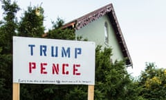 A Trump, Pence sign outside a house near downtown Muncie, Indiana