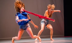 A scene from Face In by Yasmeen Godder part of the double bill by Candoco Dance Company at Sadler’s Wells, London. 