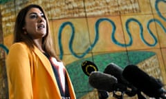 Independent Senator Lidia Thorpe speaks during a press conference at Parliament House