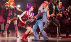 Futuristic panto … Elena Skye, and Ben Elton in We Will Rock You