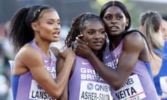 GB sprinters Imani-Lara Lansiquot, Dina Asher-Smith and Daryll Neita