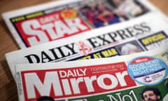 Mastheads for the Daily Mirror, Daily Star and the Daily Express