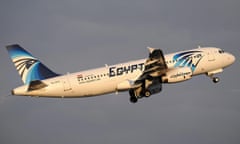 An EgyptAir plane in flight
