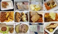 A composite of images of school meals