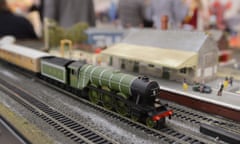 A Hornby train set at a toy fair in London